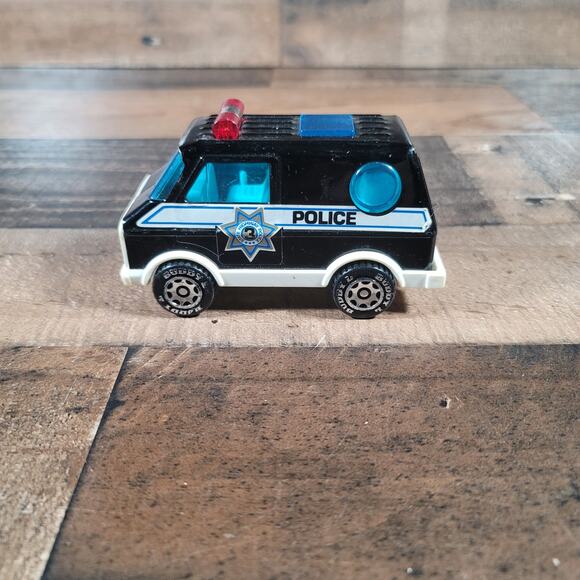 Vintage Buddy L Black and White Police Van - Picture 1 of 9